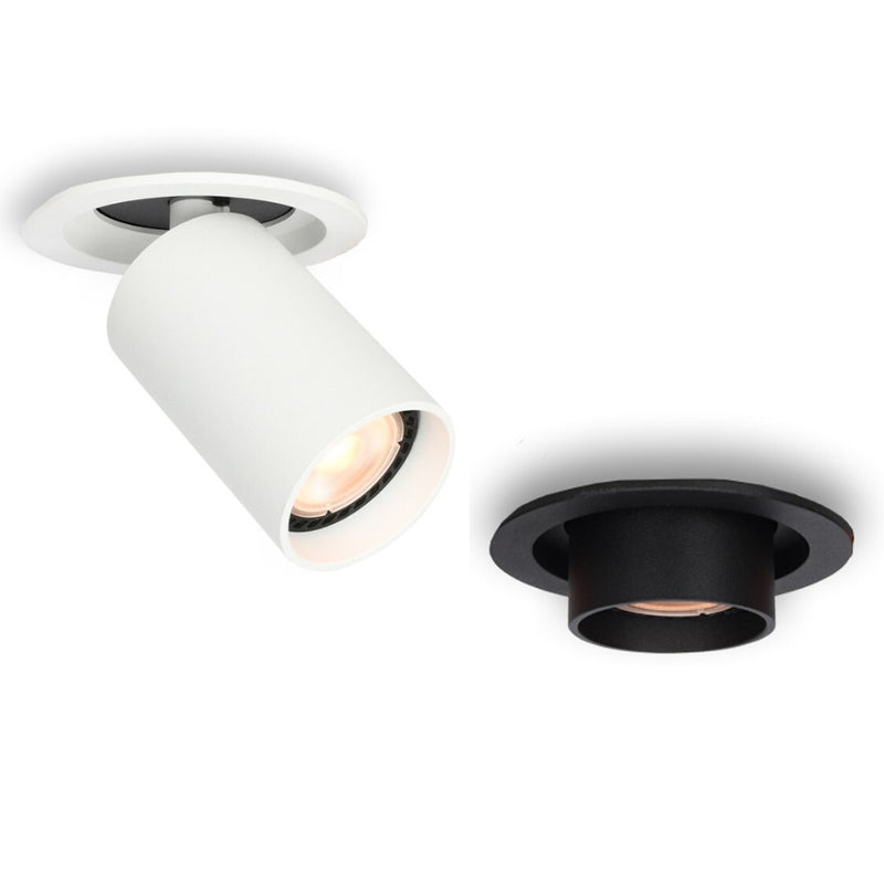 Hide Retractable Adjustable Black or White GU10 Downlight - Lighting.co.za