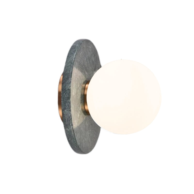 Pascal Black | White | Green Marble Disk Wall Light - Lighting.co.za
