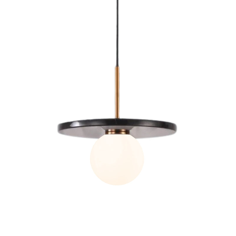 Pascal Black | White | Green Marble Disk Pendant Light - Lighting.co.za