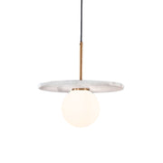 Pascal Black | White | Green Marble Disk Pendant Light - Lighting.co.za