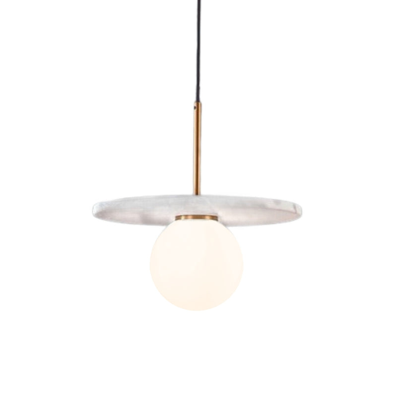 Pascal Black | White | Green Marble Disk Pendant Light - Lighting.co.za