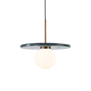 Pascal Black | White | Green Marble Disk Pendant Light - Lighting.co.za