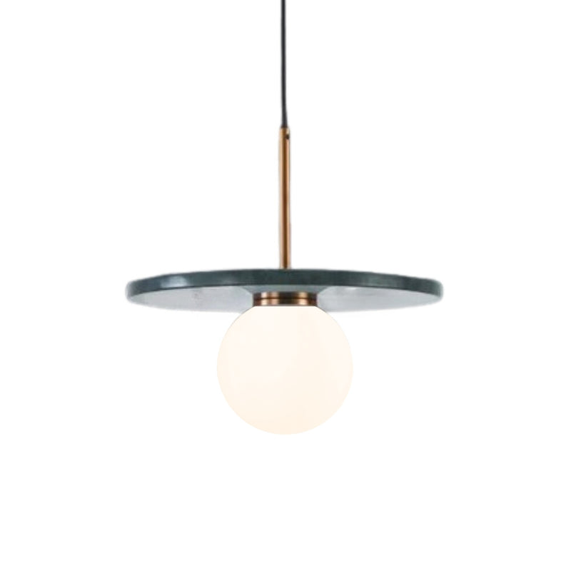 Pascal Black | White | Green Marble Disk Pendant Light - Lighting.co.za