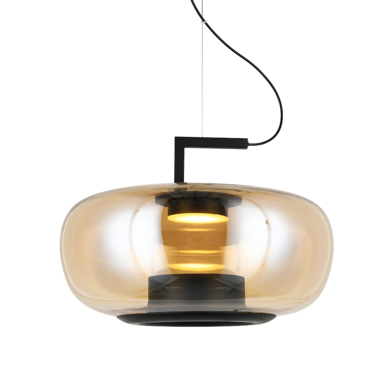 Magnum Flat Amber or Green Glass LED Pendant Light - Lighting.co.za