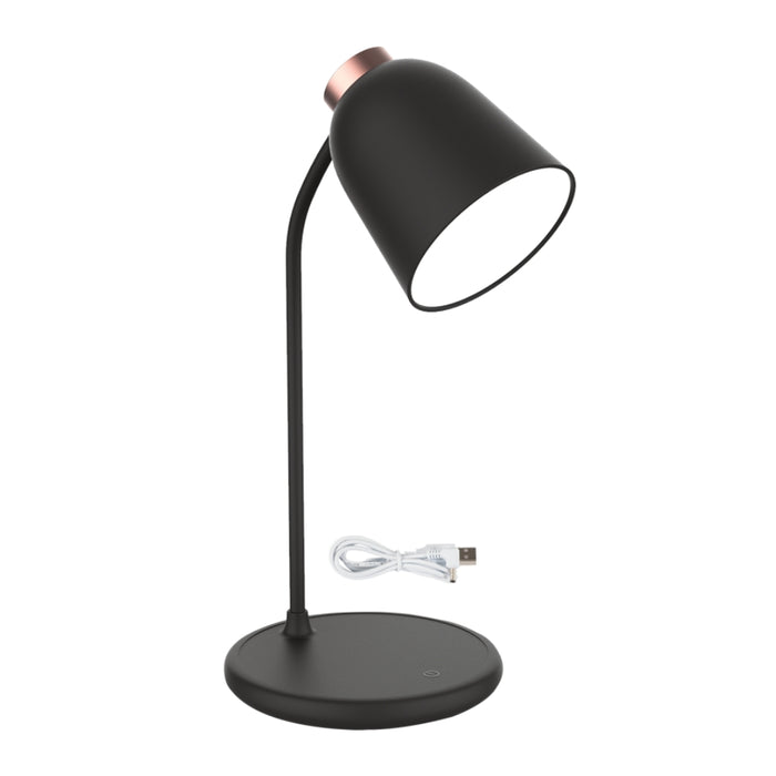 Ellia Black or White and Rose Gold Rechargeable Desk Lamp - Lighting.co.za