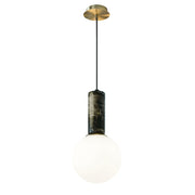 Olio Black or White Marble and Brass Look Pendant Light - Lighting.co.za
