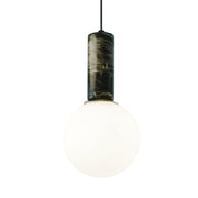 Olio Black or White Marble and Brass Look Pendant Light - Lighting.co.za
