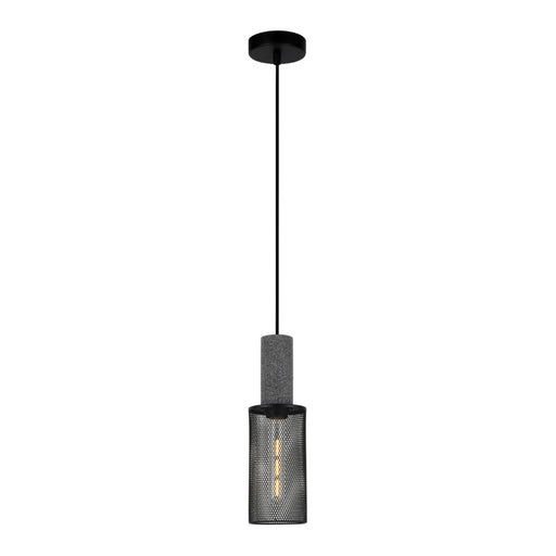 Midnight Long Black Mesh and Stone Pendant Light - Lighting.co.za