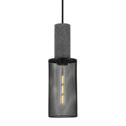 Midnight Long Black Mesh and Stone Pendant Light - Lighting.co.za