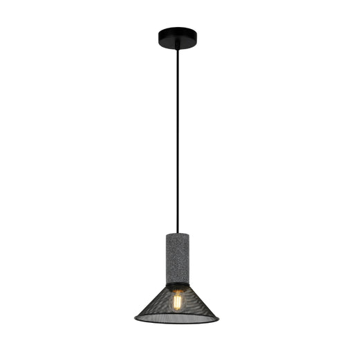 Midnight Cone Black Mesh and Stone Pendant Light - Lighting.co.za