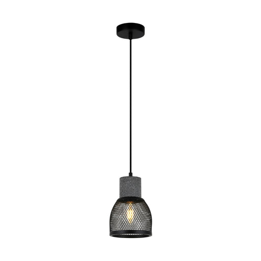 Midnight Mini Dome Black Mesh and Stone Pendant Light - Lighting.co.za