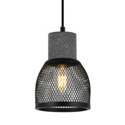 Midnight Mini Dome Black Mesh and Stone Pendant Light - Lighting.co.za