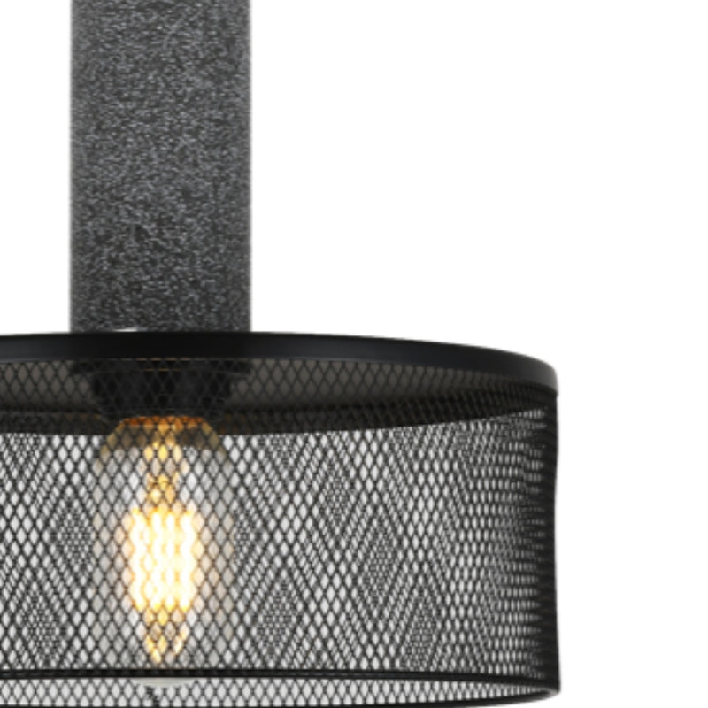 Midnight Round Black Mesh and Stone Pendant Light - Lighting.co.za