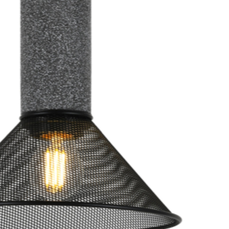 Midnight Cone Black Mesh and Stone Pendant Light - Lighting.co.za
