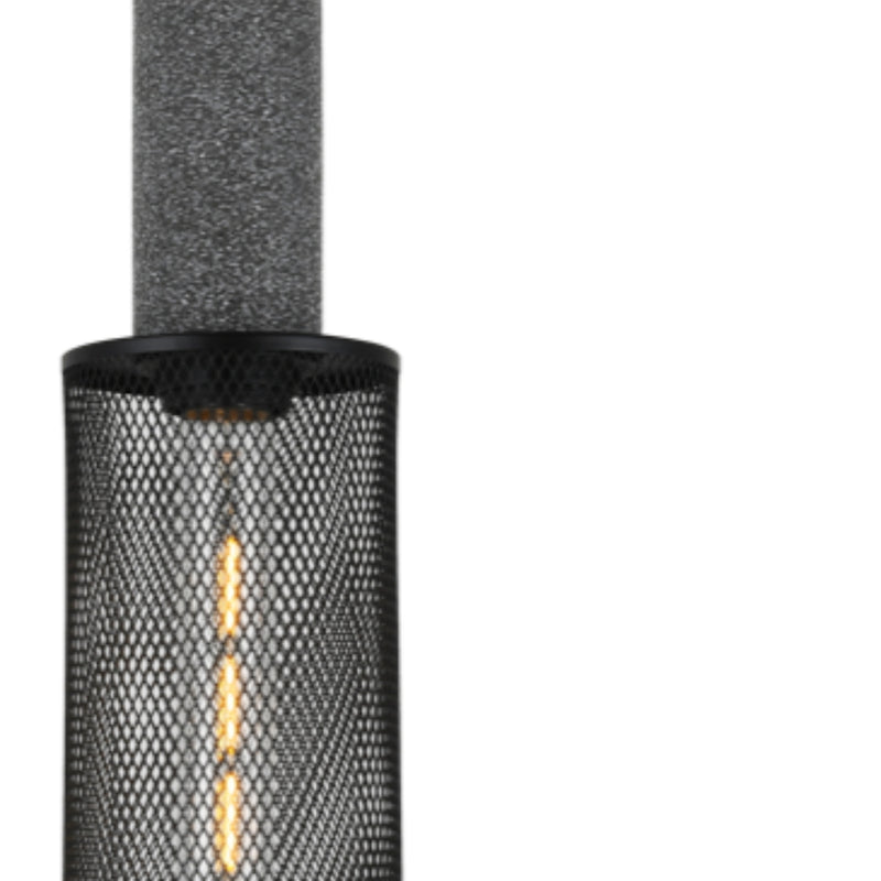 Midnight Long Black Mesh and Stone Pendant Light - Lighting.co.za