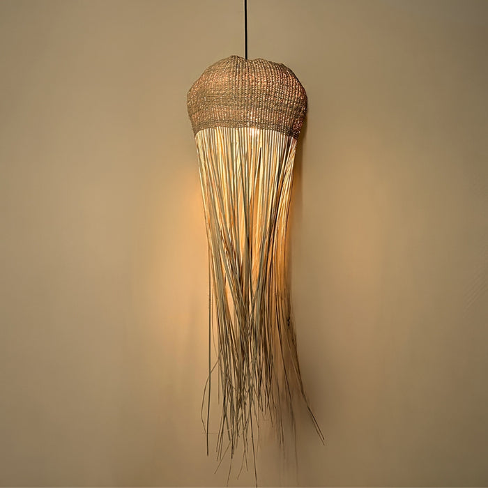 Jellyfish Natural or Black Ilala Long Grass Basket Pendant Light 4 Sizes - Lighting.co.za