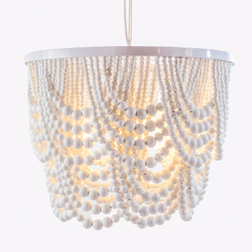 Sierra White Double Draped Beaded Chandelier 2 Sizes - Lighting.co.za