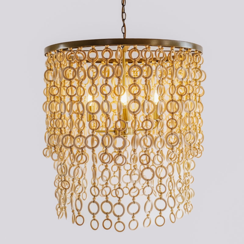 Jamie Natural Beaded Chandelier 3 Sizes - Lighting.co.za
