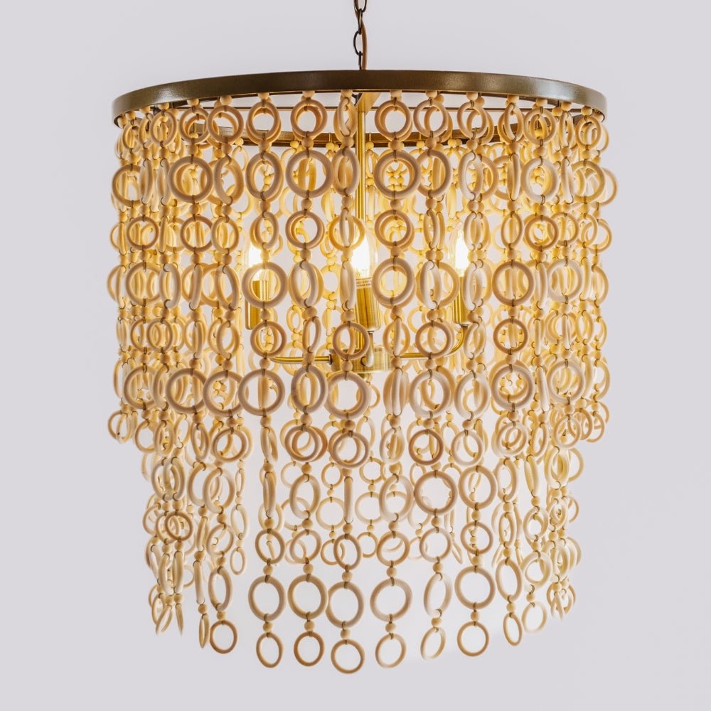 Jamie Natural Beaded Chandelier 3 Sizes — Lighting.co.za