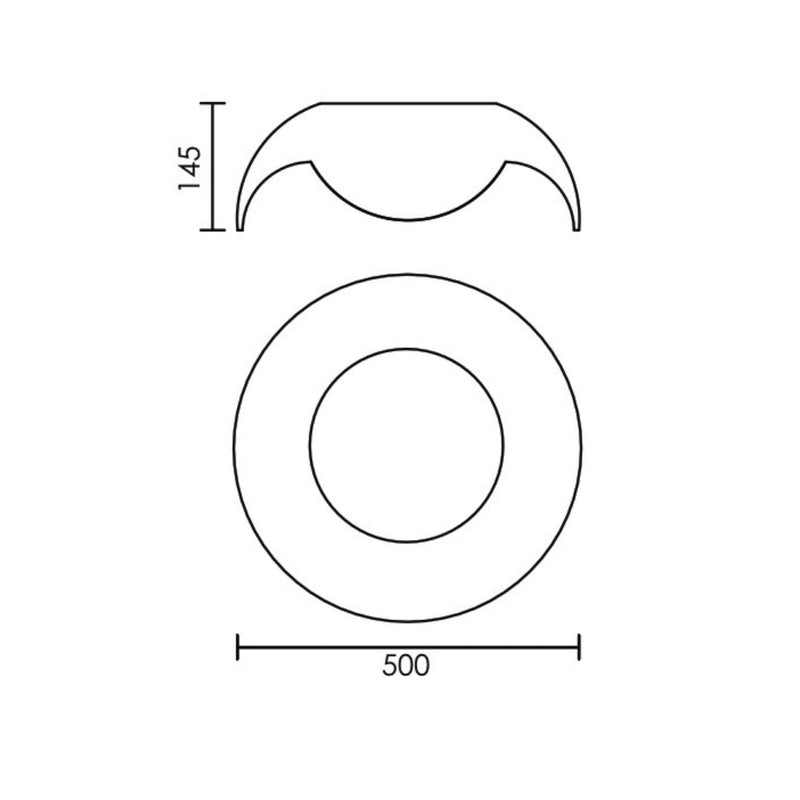 Pablo LED Black And Wood Grain Look Ceiling Light 2 Sizes - Lighting.co.za