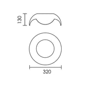 Pablo LED Black And Wood Grain Look Ceiling Light 2 Sizes - Lighting.co.za