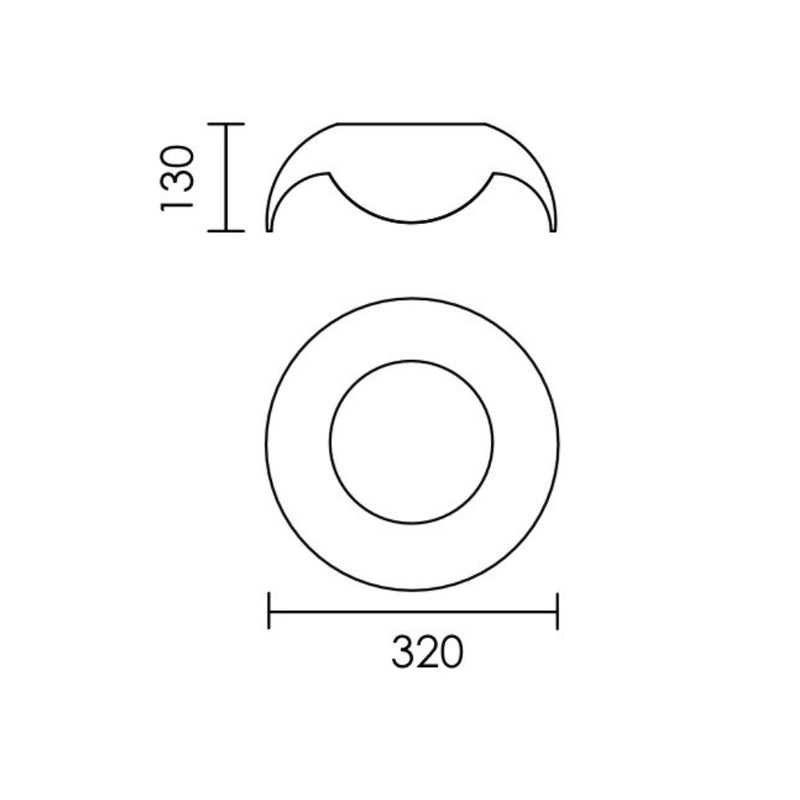 Pablo LED Black And Wood Grain Look Ceiling Light 2 Sizes - Lighting.co.za