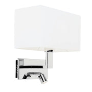 Sola LED Chrome and White Shade Bedside Wall Light - Lighting.co.za