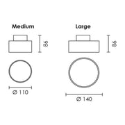 Caracal Black | White Up Down LED Ceiling or Wall Light 2 Sizes - Lighting.co.za