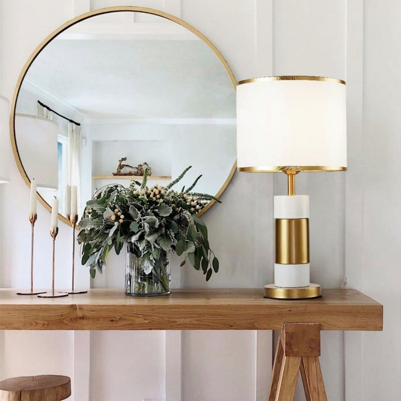 Saxon White and Gold Table Lamp - Lighting.co.za