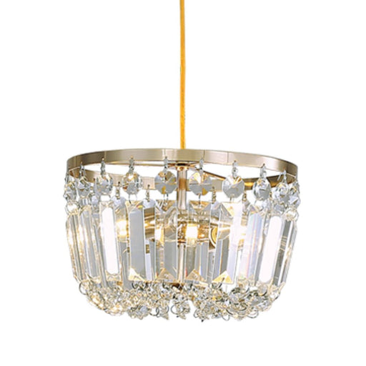 Caia Chrome or Gold and Clear Crystal Mini Chandelier - Hanging Lights - Lighting.co.za