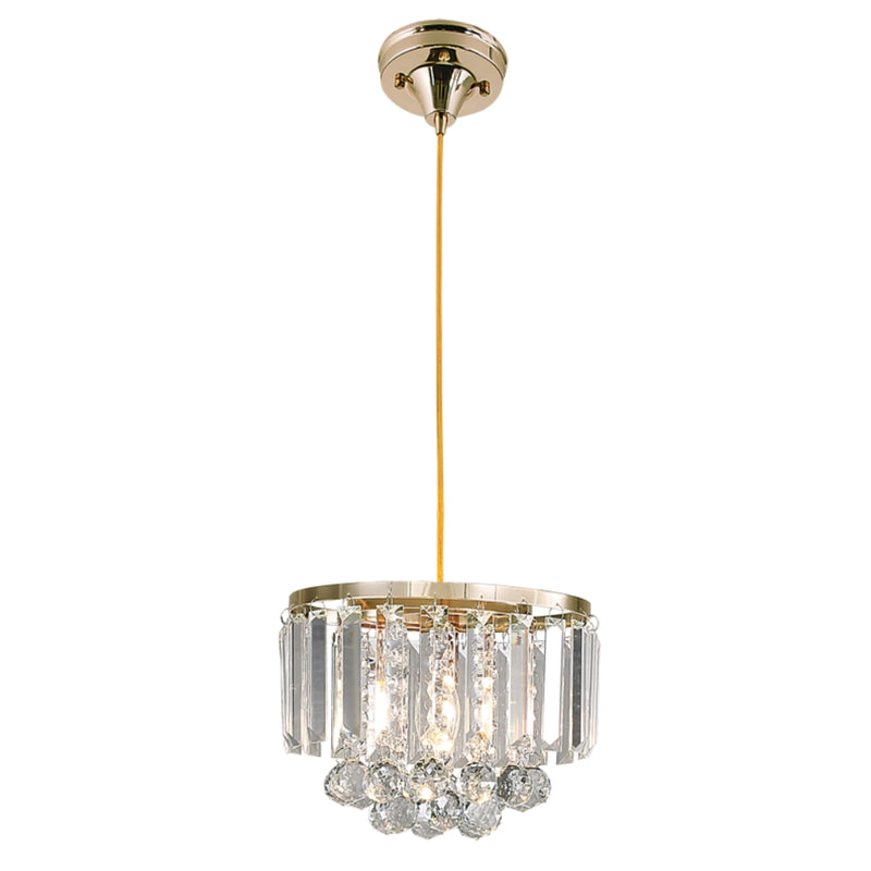 Caia Bolster Chrome or Gold and Clear Crystal Mini Chandelier - Lighting.co.za