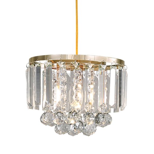 Caia Bolster Chrome or Gold and Clear Crystal Mini Chandelier - Lighting.co.za