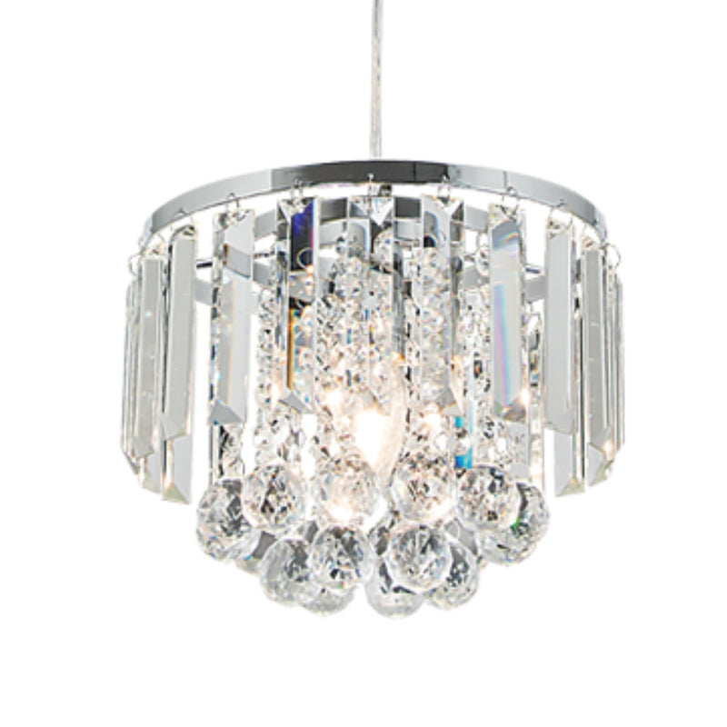 Caia Bolster Chrome or Gold and Clear Crystal Mini Chandelier - Lighting.co.za