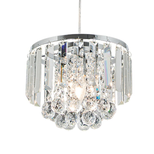 Caia Bolster Chrome or Gold and Clear Crystal Mini Chandelier - Hanging Lights - Lighting.co.za