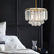 Caia Bolster Chrome or Gold and Clear Crystal Mini Chandelier - Lighting.co.za