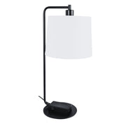 Aura Black and White Shade Desk Lamp with USB Charger - Lighting.co.za