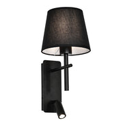 Riley Black | Gold | Chrome and Shade LED Bedside Wall Light - Lighting.co.za