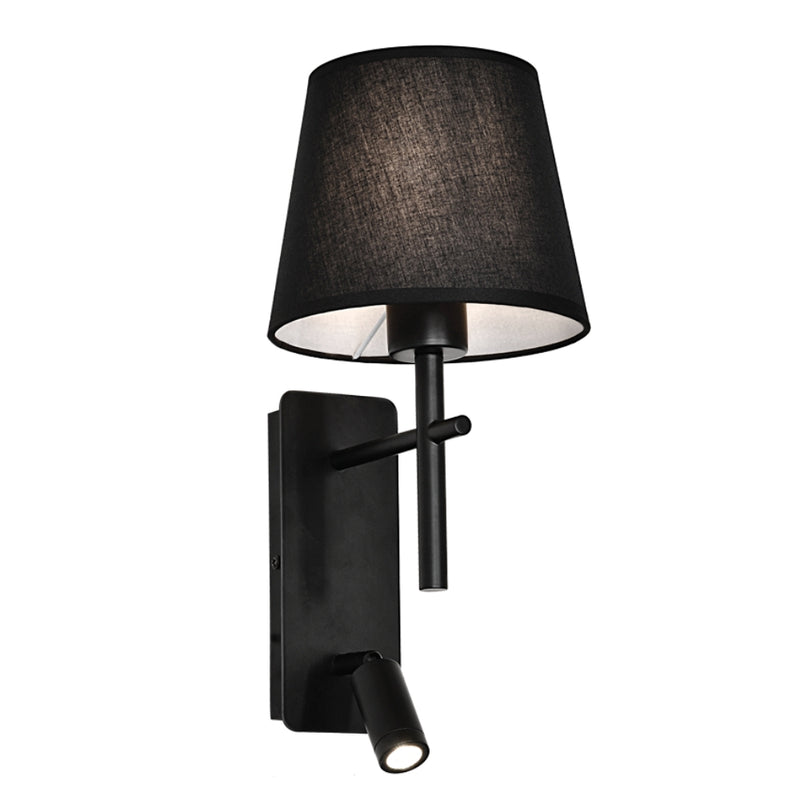 Riley Black | Gold | Chrome and Shade LED Bedside Wall Light - Lighting.co.za