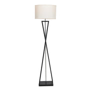 Bennesse Black and Chrome with Shade Floor Lamp - Lighting.co.za