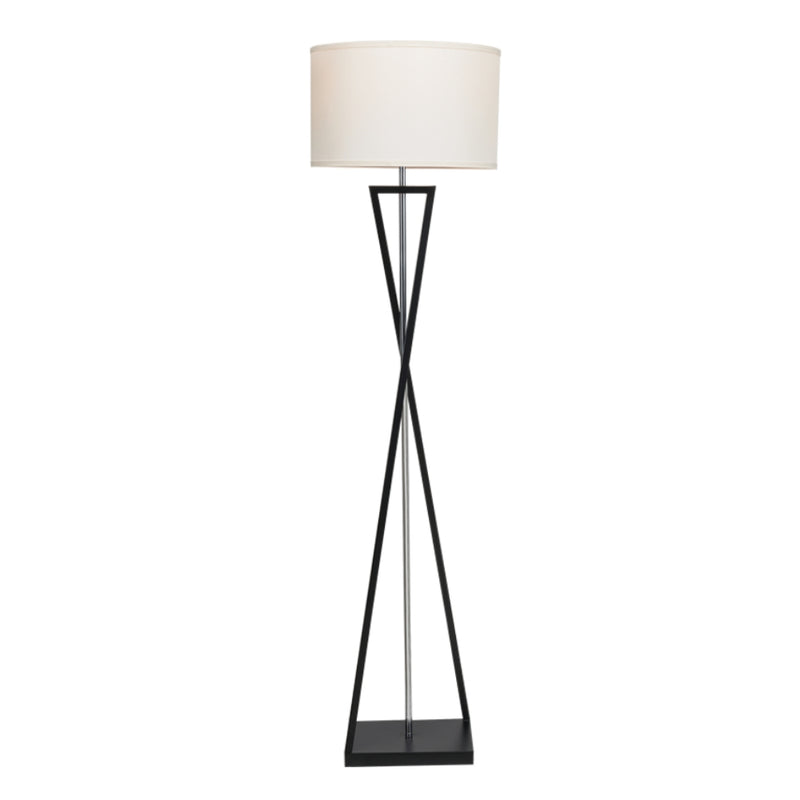 Bennesse Black and Chrome with Shade Floor Lamp - Lighting.co.za