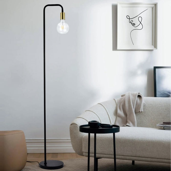 Gigi Black | White | Chrome Floor Lamp - Lighting.co.za