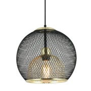 Eton Black and Gold Wire Mesh Pendant Light - Lighting.co.za