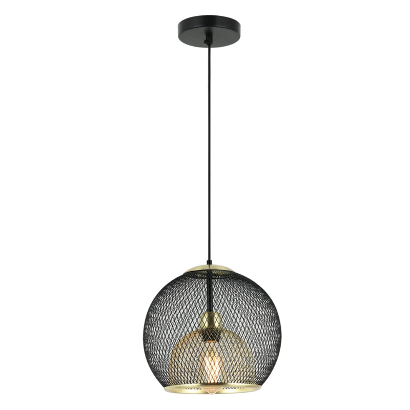 Eton Black and Gold Wire Mesh Pendant Light - Lighting.co.za