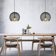 Eton Black and Gold Wire Mesh Pendant Light - Lighting.co.za