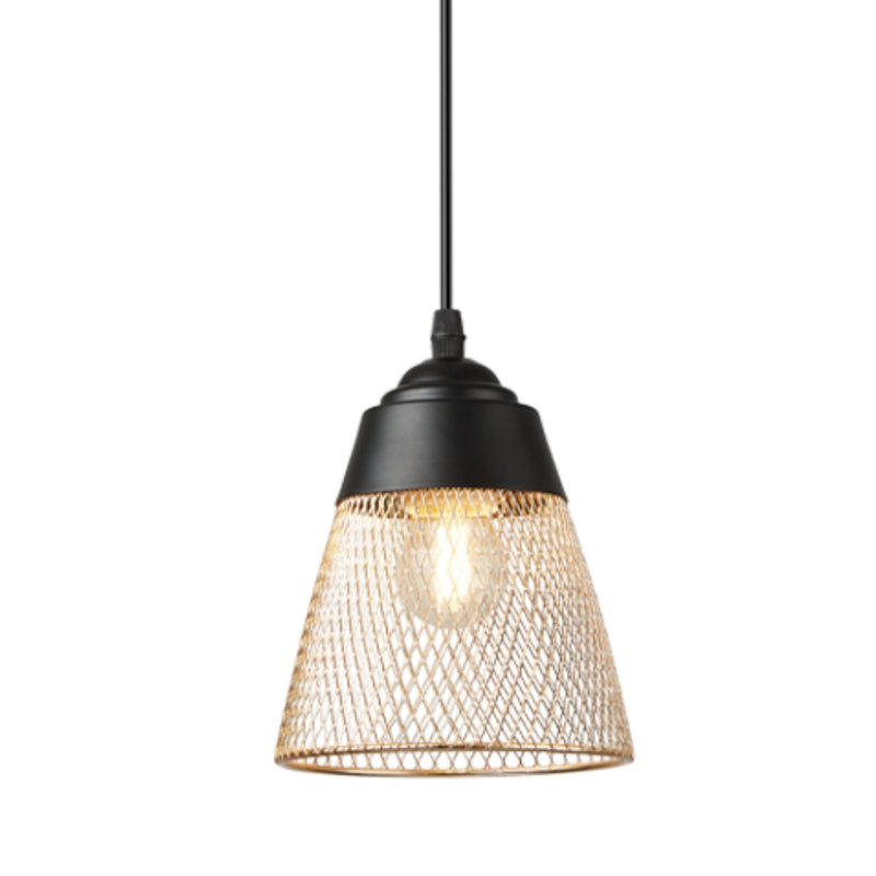 Bento Black and Gold Mini Wire Mesh Pendant Light - Lighting.co.za