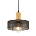 Miro Round Black Mesh and Wood Pendant Light - Lighting.co.za