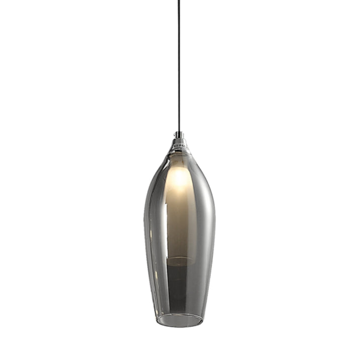 Neo 1 Light Smoke Glass and Black Pendant Light - Lighting.co.za