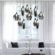 Neo 11 Light Smoke Glass and Black Cluster Pendant Light - Lighting.co.za