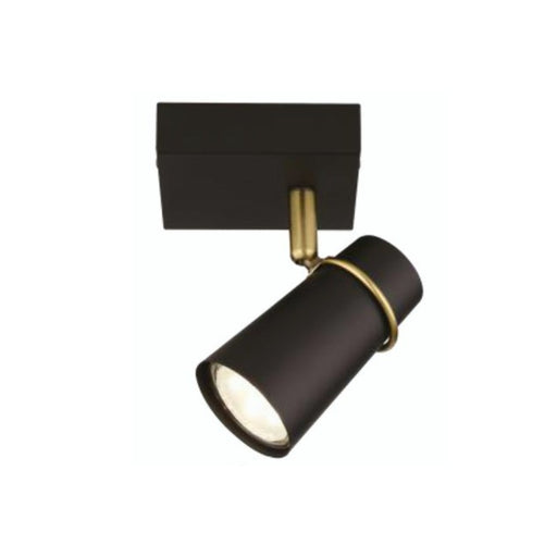 Mobius Adjustable GU10 Black and Gold 1 Light Spot Light - Lighting.co.za