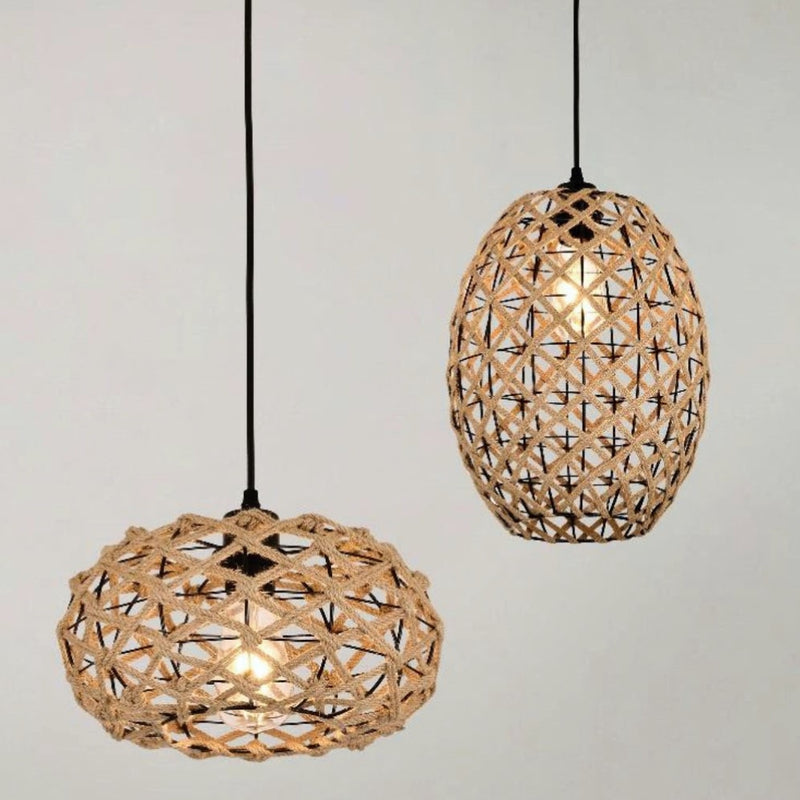 Drop Woven Rope Rattan Pendant Light - Lighting.co.za
